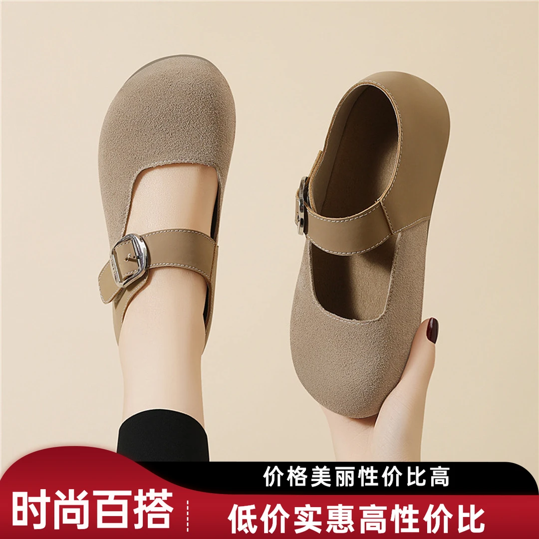 2025新款外穿乐福鞋子女舒适时尚休闲百搭夏季软底妈妈鞋防滑包头