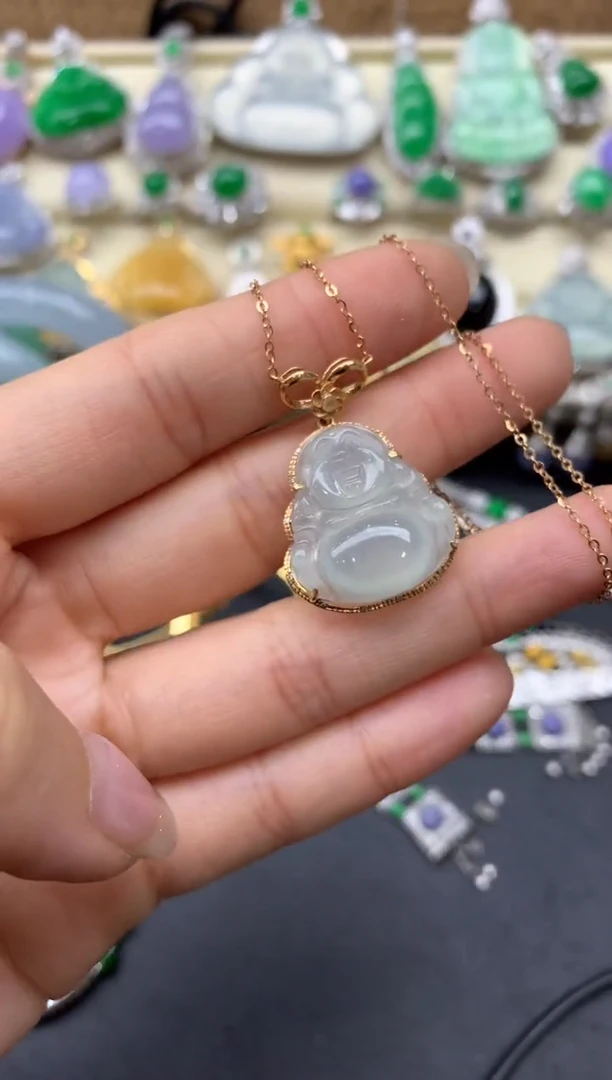 【闪购商品】翡翠颈饰18K金镶嵌459-中国好珍宝