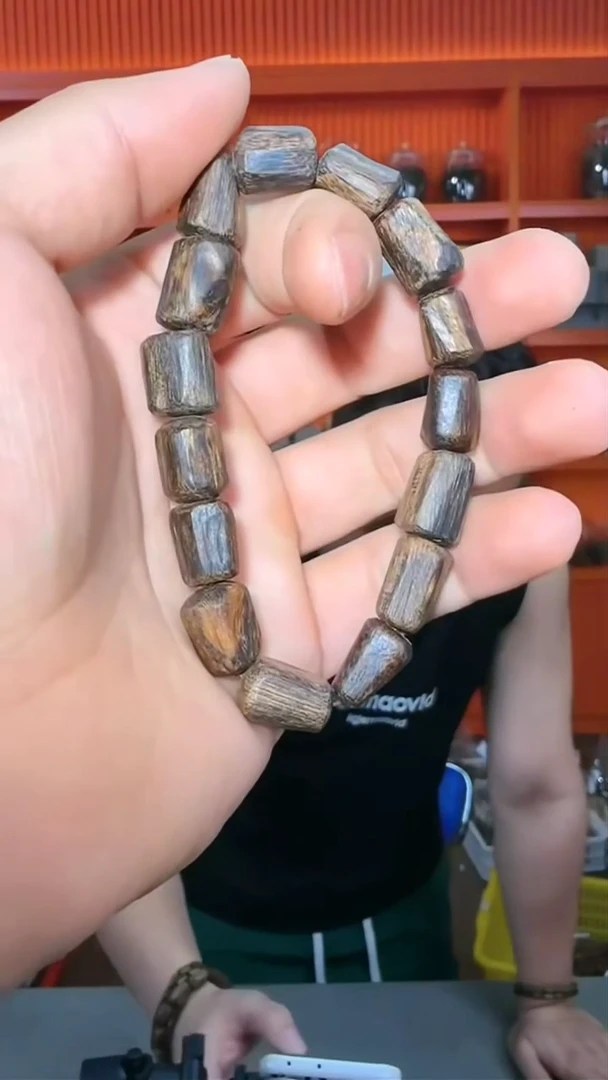 沉香手串43号沉水芽庄绿伽罗18g多样性发一