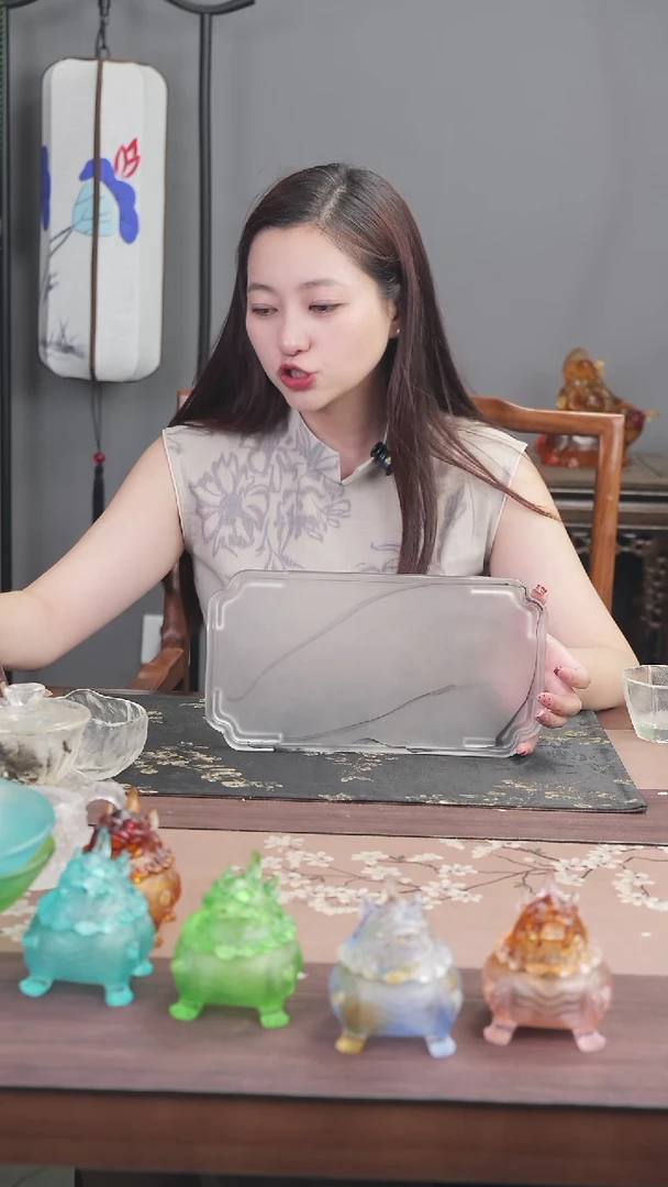 手工艺品琉璃水墨画茶盘