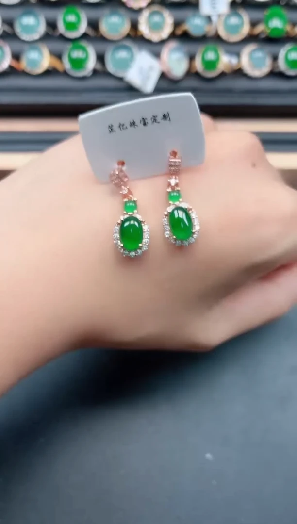 翡翠戒指银S925镶嵌1111