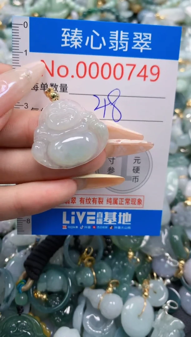 翡翠未镶嵌颈饰含绳000749
