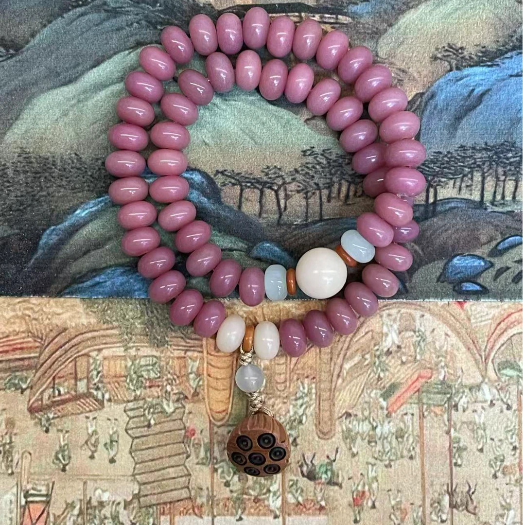 STJ016-乌梅子菩提莲蓬双圈手串