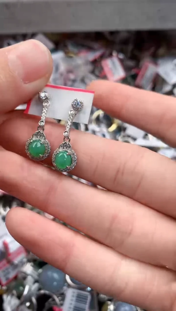 银S925镶嵌戒指翡翠111  2