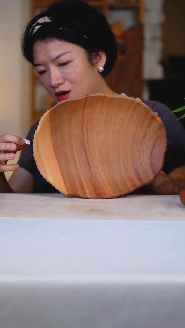 香樟木带足果盘5207