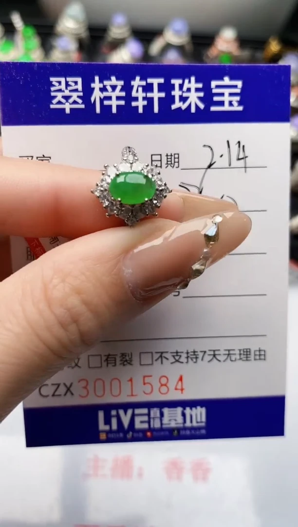 【闪购商品】翡翠戒指银S925镶嵌/1584