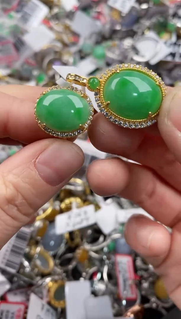 银S925镶嵌戒指翡翠444   4