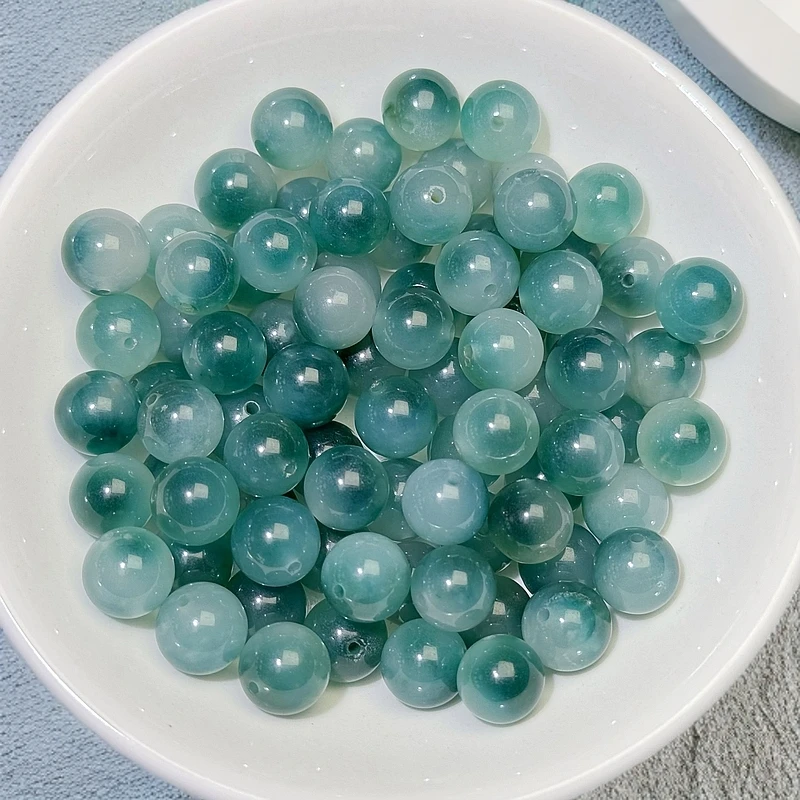 【优品甄选】天然散珠蓝飘花10mm 30颗 宠2颗（赠弹力绳）D002