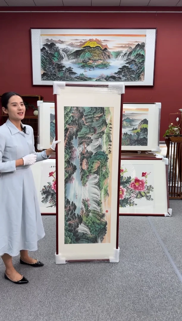 国画手绘  旭日东升 172*62