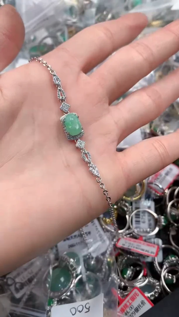 银S925镶嵌戒指翡翠3                    7