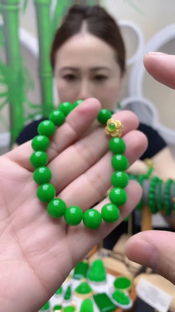 14K金镶嵌手链翡翠C157