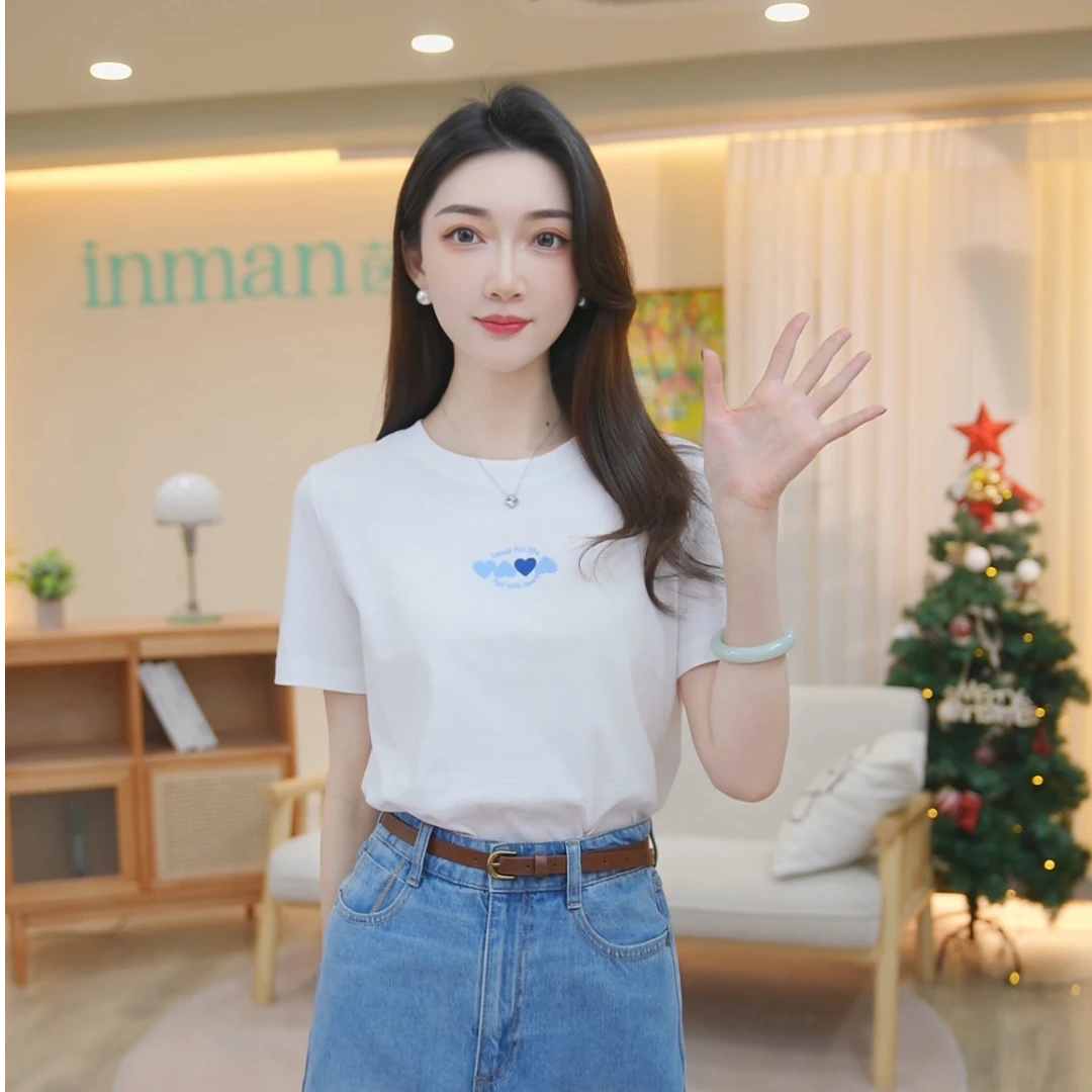 【欧若智性风】25夏季女装新款T恤短袖休闲圆领潮流百搭上衣