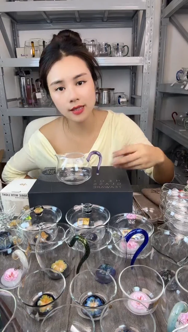 手工艺品玻璃禾器 淡然公道杯 浅紫色