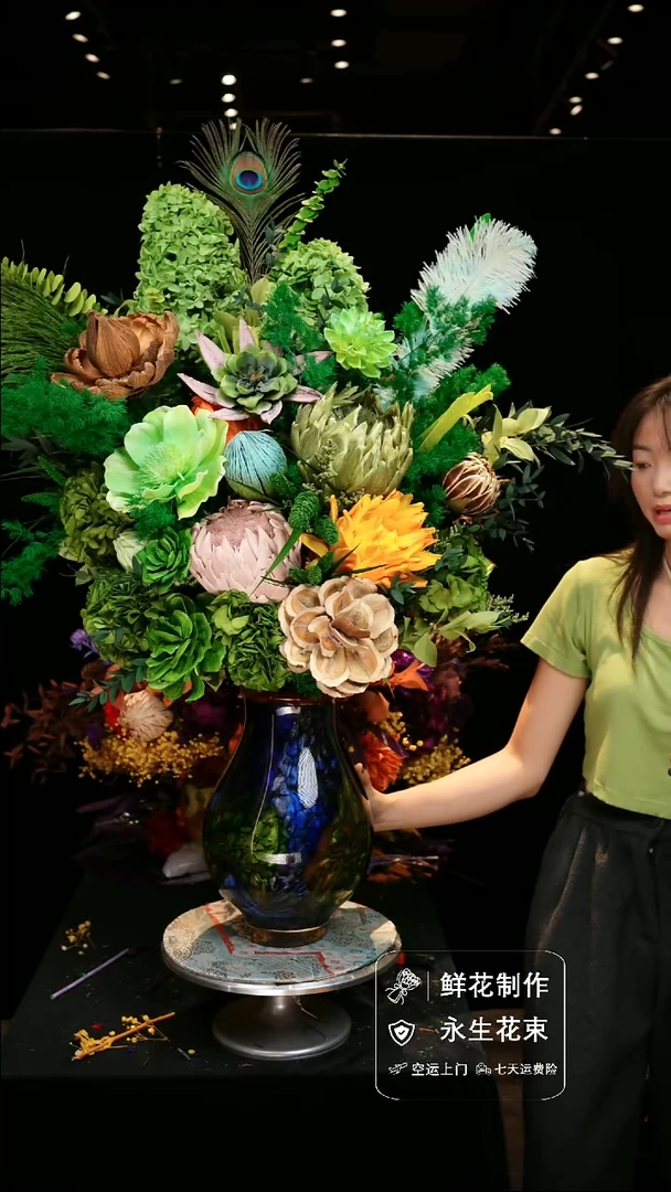 手工艺品琉璃手工花器花束空运包邮送货上门-以图片为准