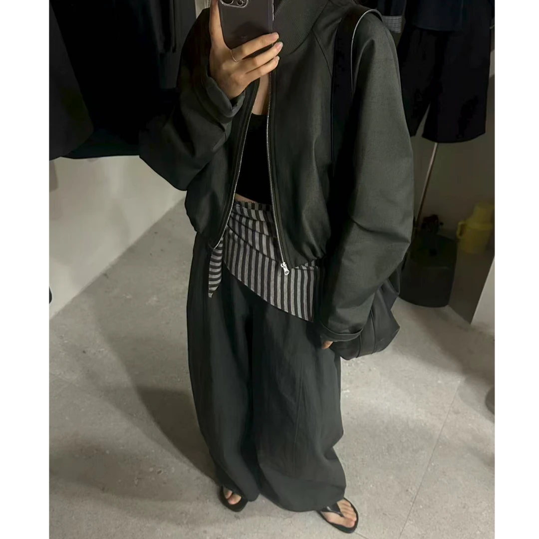 2521•小立领 WT# 东大门小立领短款花苞风衣外套•