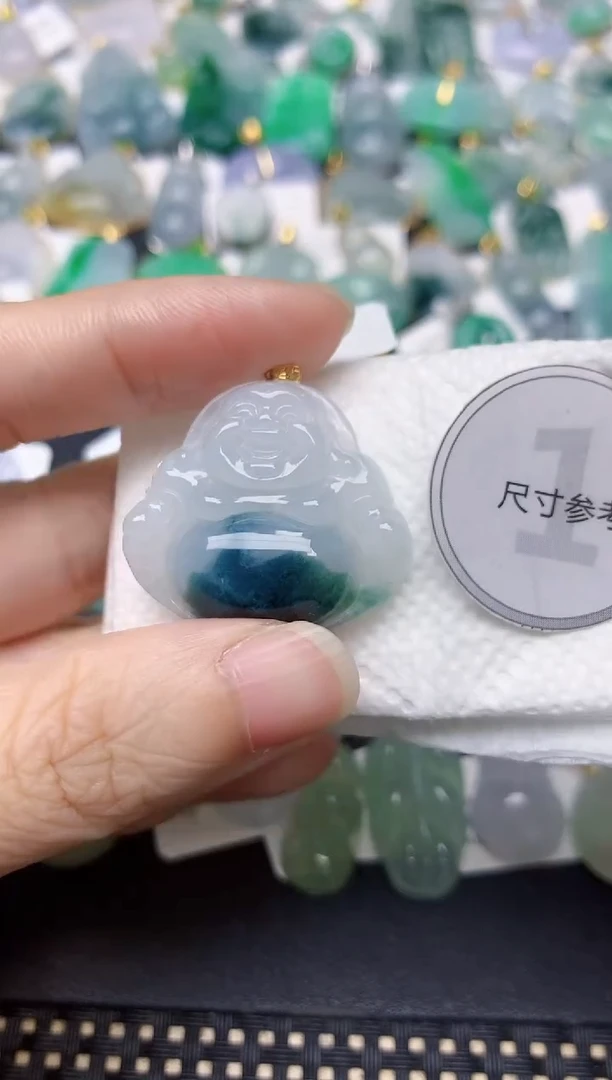 颈饰18K金镶嵌翡翠天然缅甸A货翡翠