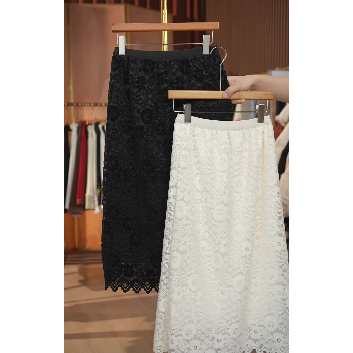 《雾影 -半身裙》新中式蕾丝国风休闲百搭高定加厚半身裙