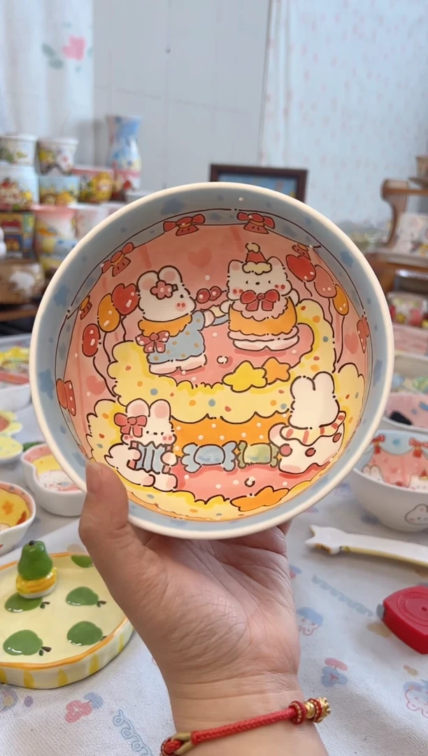 摆件陶景德镇陶瓷手绘微瑕