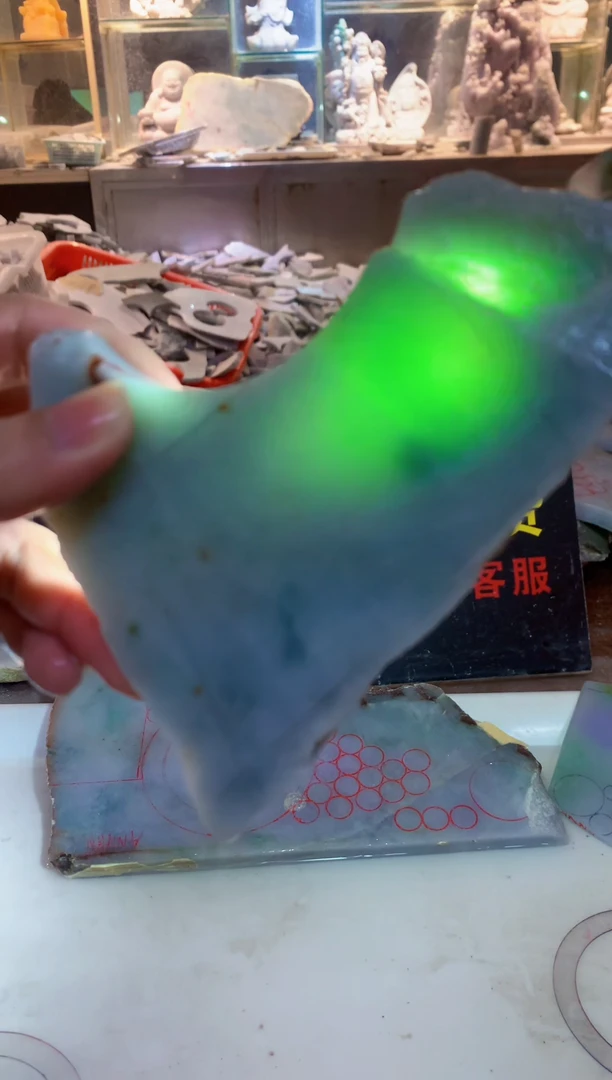 裸石翡翠0朗0翡翠珠宝584