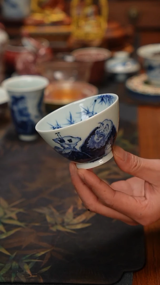 康亭守艺自在图斗笠杯