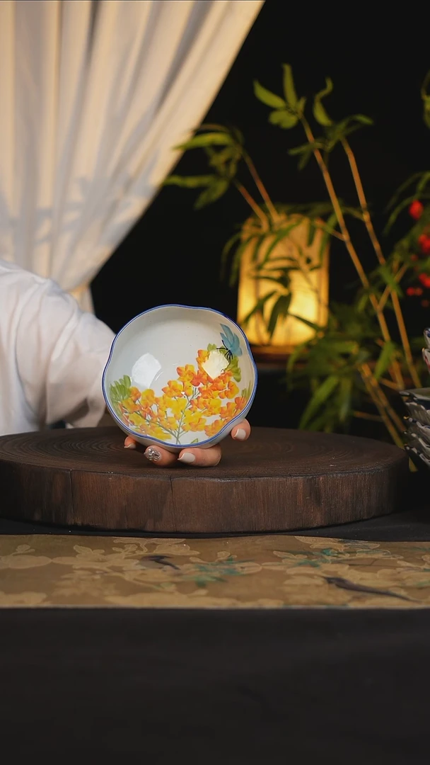 碗景德镇手工手绘高温釉下彩可进蒸箱烤箱微波炉洗碗机