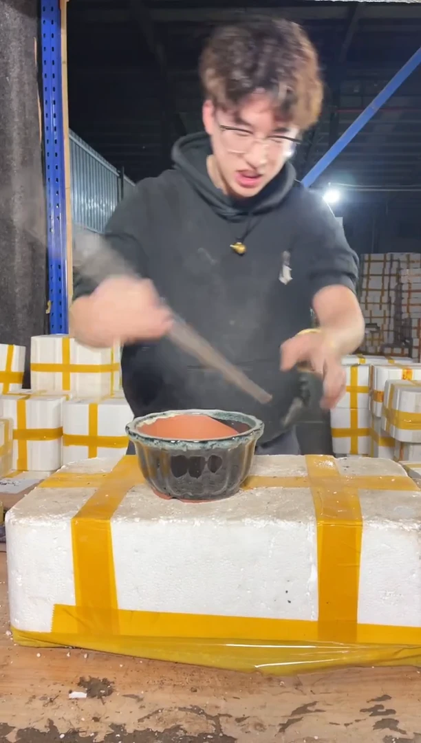 紫砂花盆宜兴紫砂粗陶花盆6.8/1