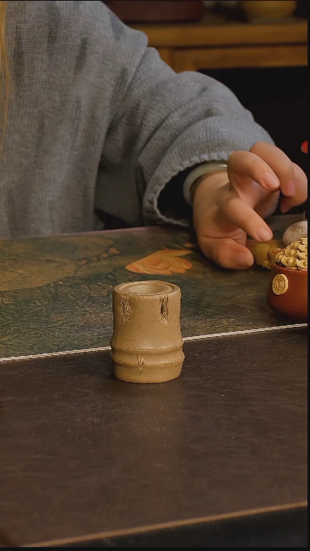 紫砂茶宠竹节盖置