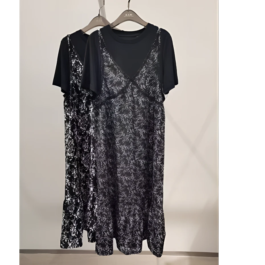 X-MOOM夏季女士新款两件套胸衣式碎花连衣裙ZXXLS81968