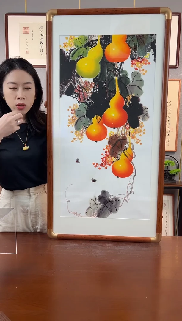 书法葫芦-鲍治康老师手绘53*103cm