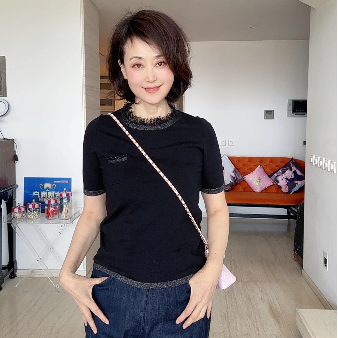 【维姐精选】YNG 流动的镶嵌 圆领H版型羊毛莱赛尔混纺针织衫