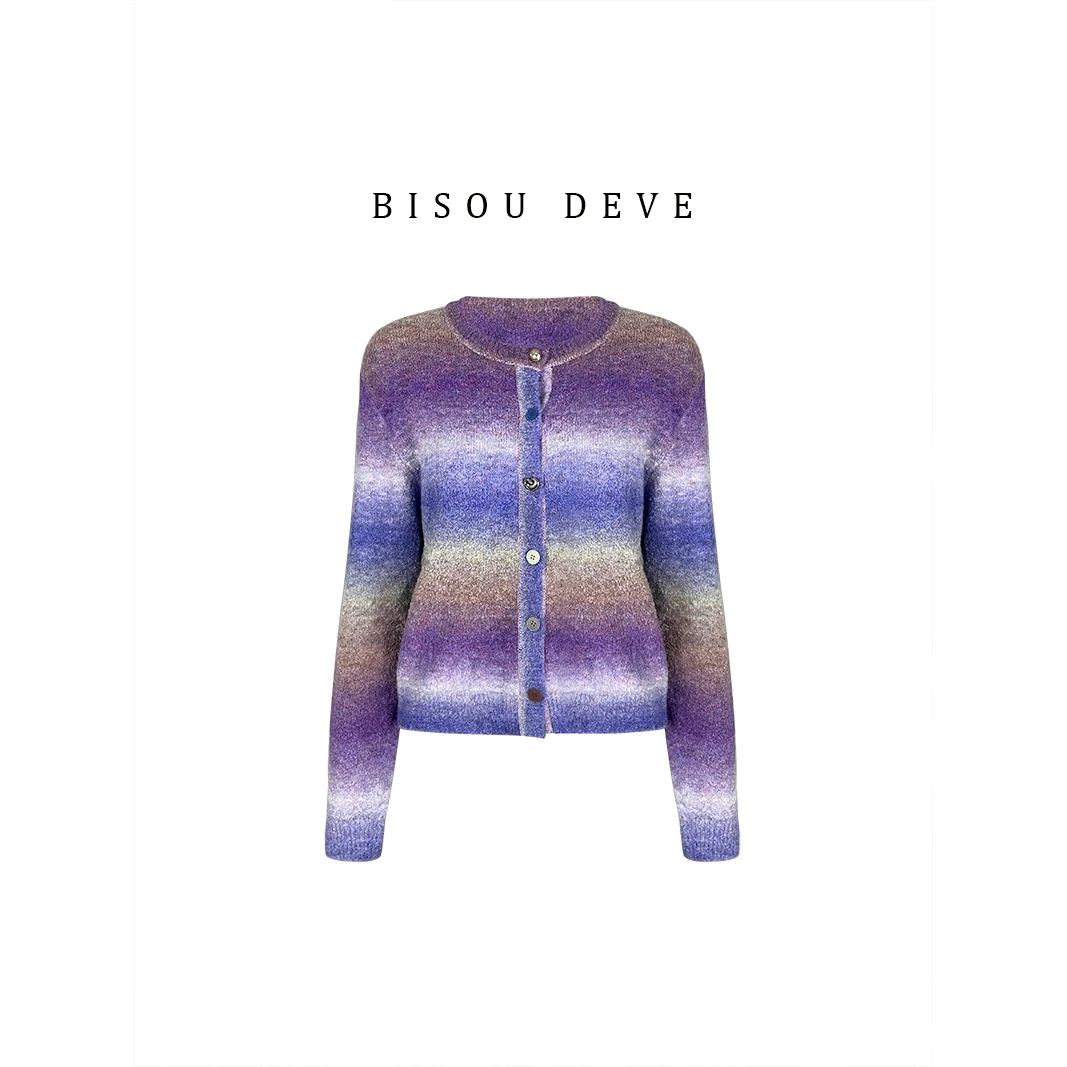 【黄蓉推荐】渐变彩虹针织上衣BV21165363