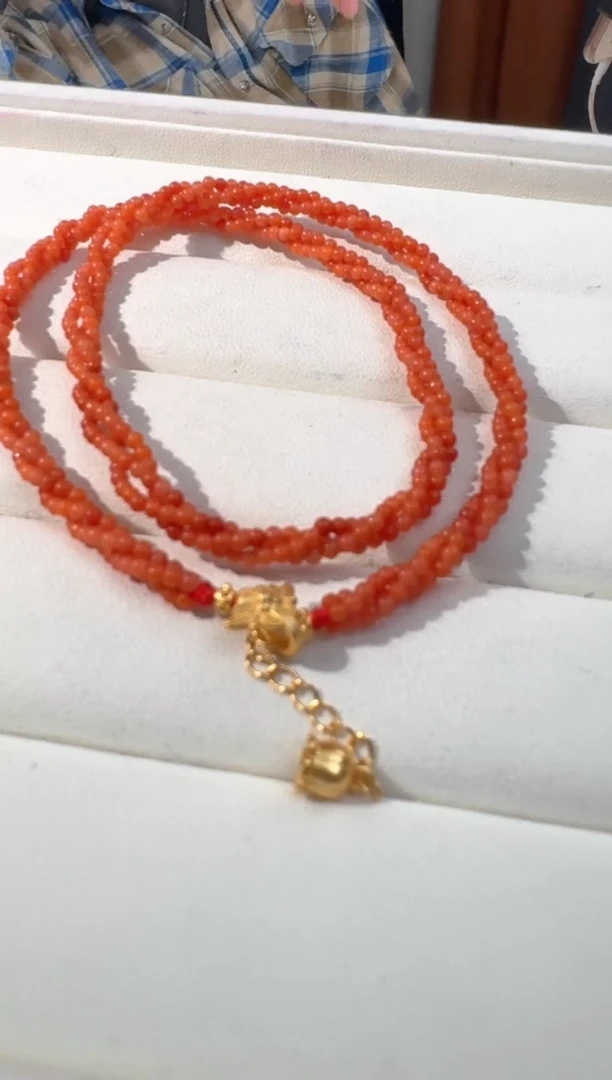 【闪购商品】南红玛瑙颈饰银S925镶嵌南红项链扭扭款