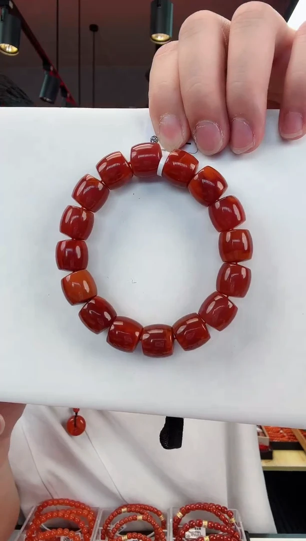 【闪购商品】南红玛瑙瓦西直切手串14+未镶嵌一个/条