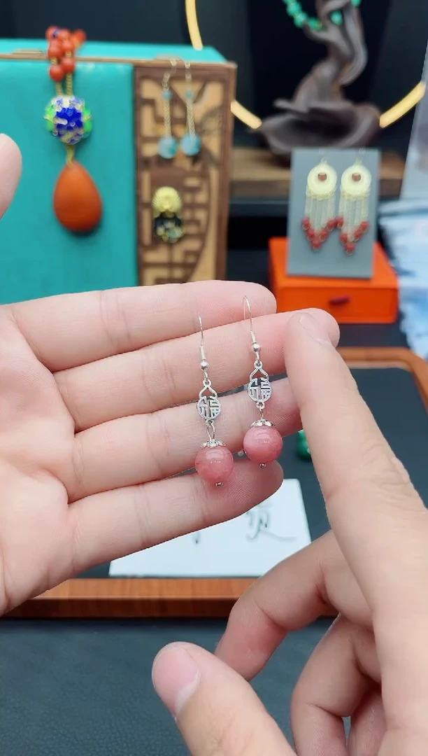 【闪购商品】玛瑙/玉髓耳钉银S925镶嵌426000