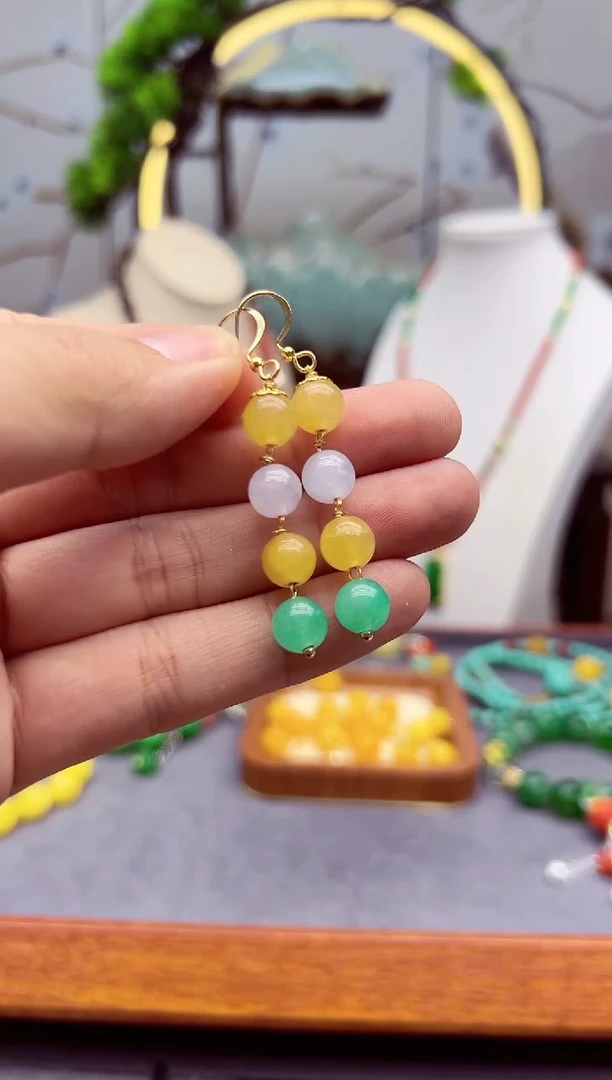 【闪购商品】翡翠耳饰14K金镶嵌e311`````