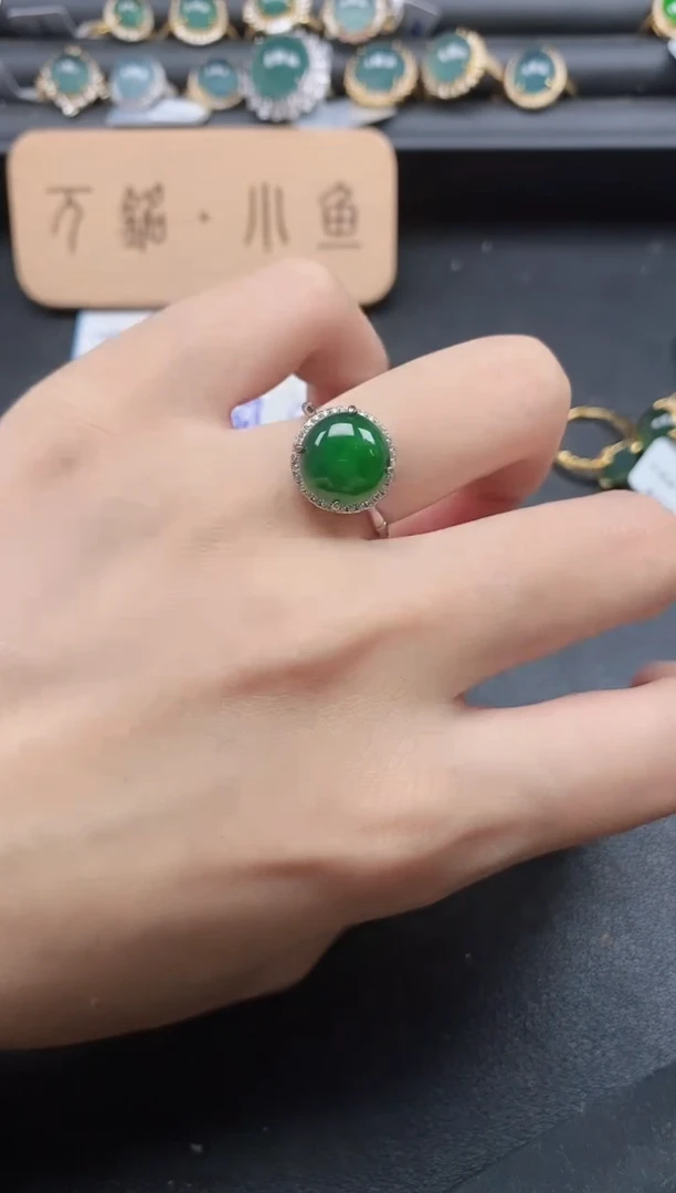 翡翠戒指银S925镶嵌51511