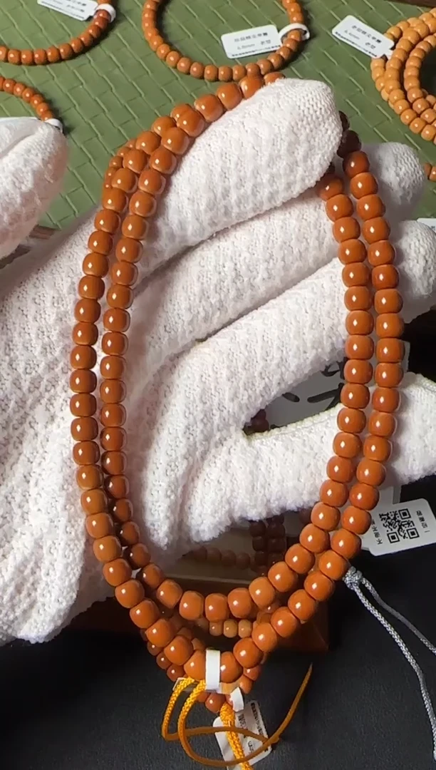 手串橄榄核【SSS级一代老挝核尖108】老型珠老挝 6.5mm正三花面无白