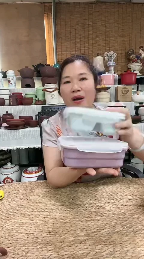瑕疵紫色保鲜盒送双格