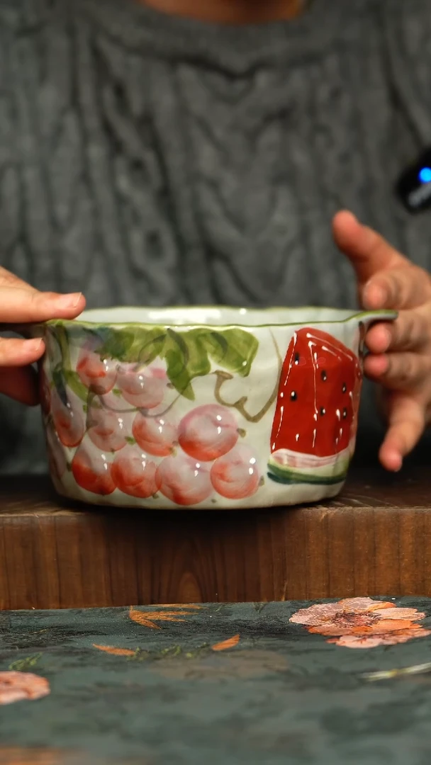 杯釉下彩手工手绘同款陶器