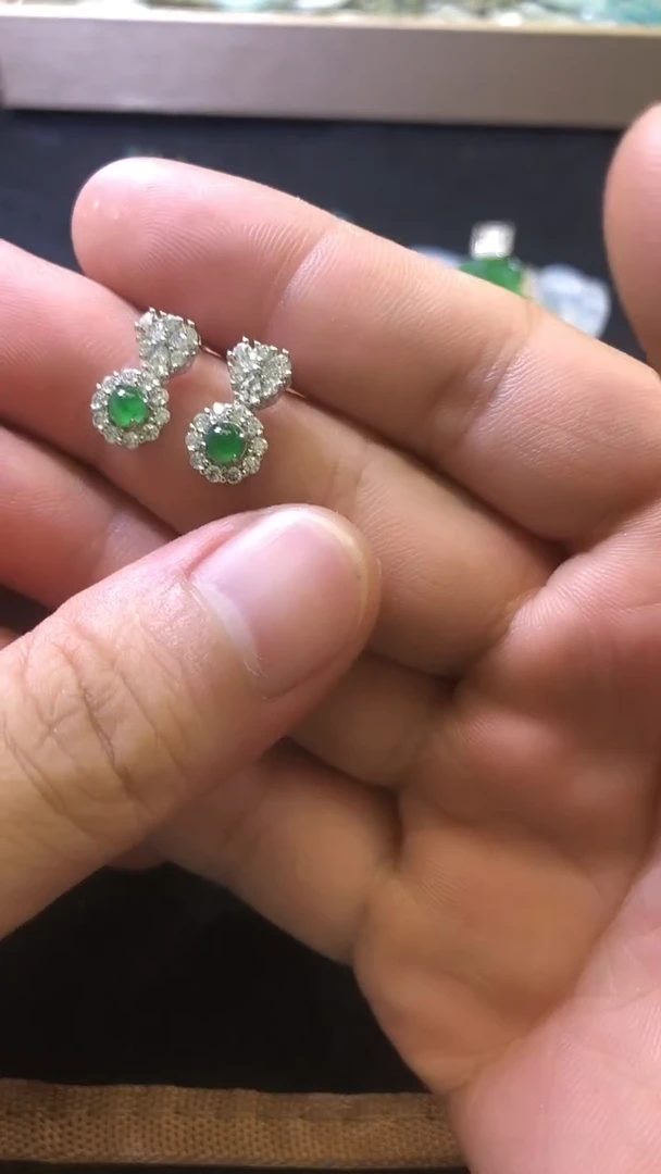 合金翡翠耳饰耳饰