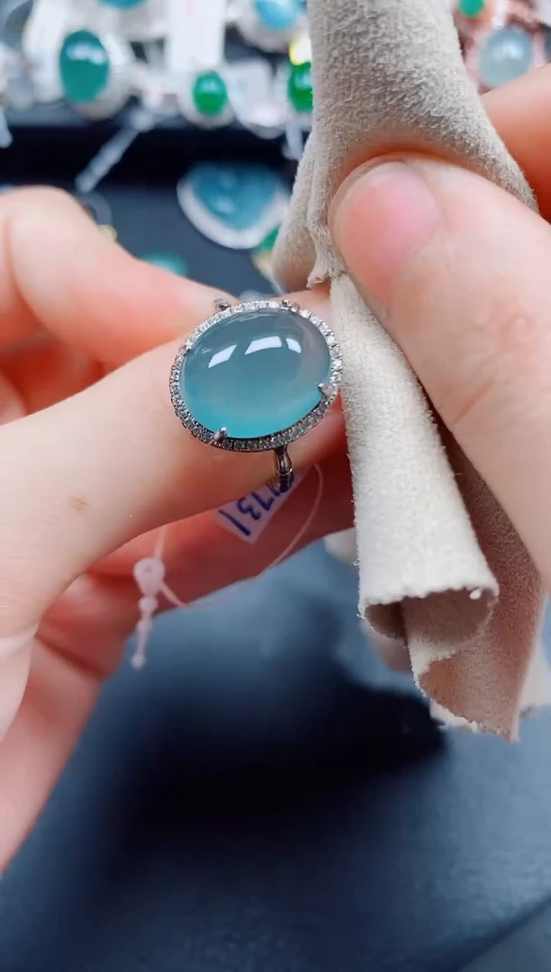 银S925镶嵌戒指翡翠翡翠