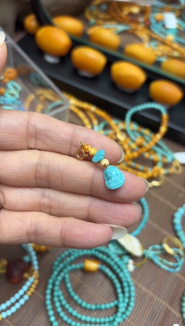 未镶嵌蜜蜡裸石发一件设计款