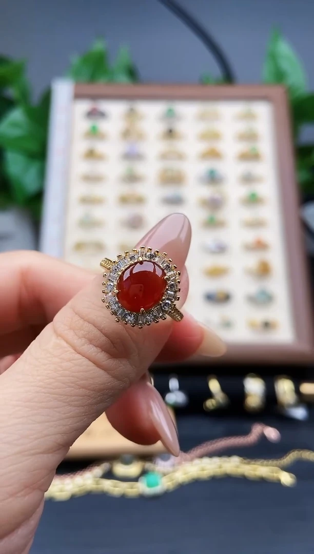 银S925镶嵌戒指翡翠12