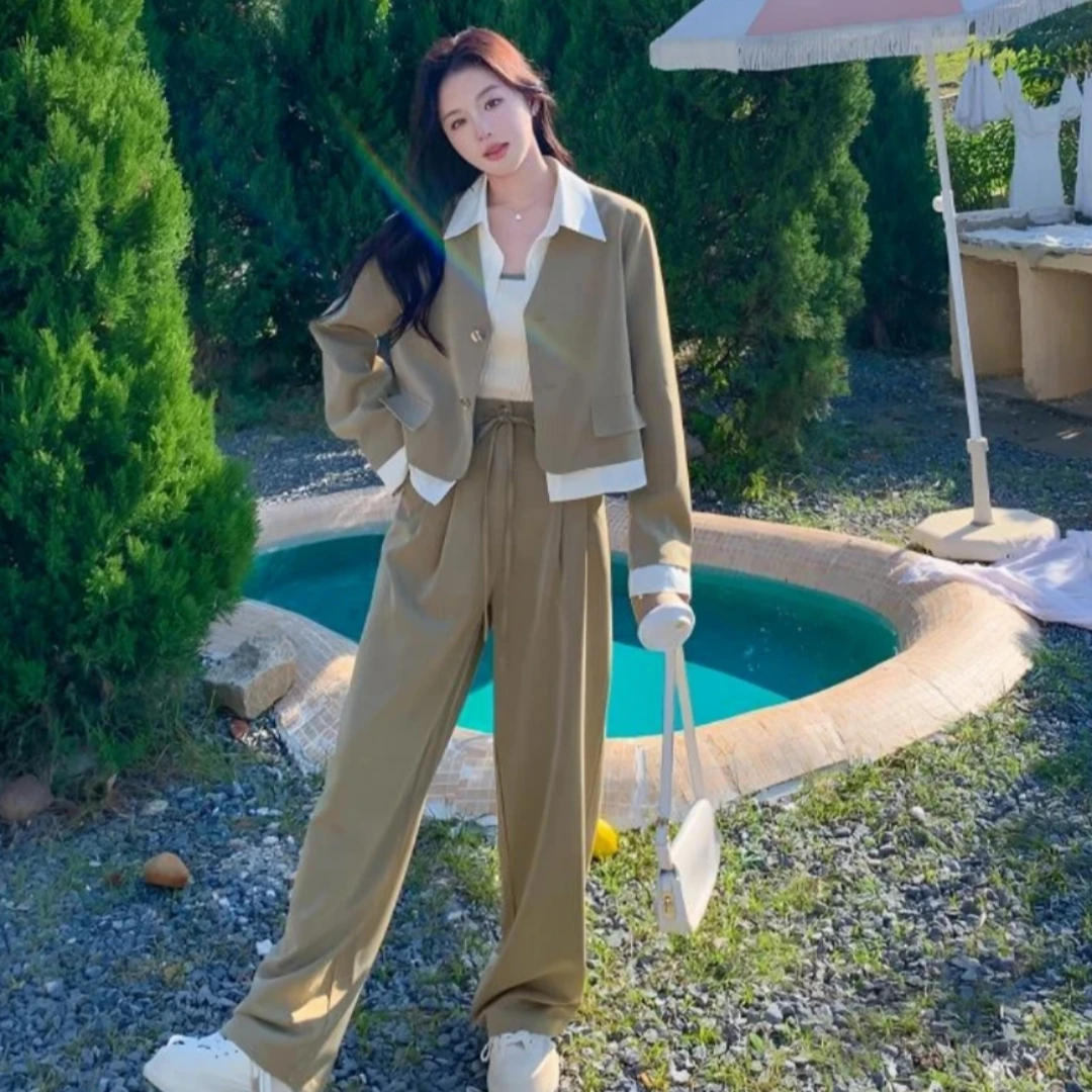 盐甜系穿搭时尚西装套装显瘦长裤气质温柔两件套(C5-14)41008