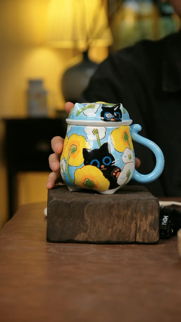 摆件亲工手绘陶瓷～