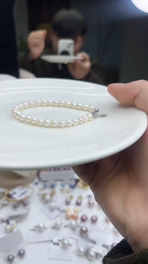 未镶嵌手链淡水珍珠白色系5-6mm