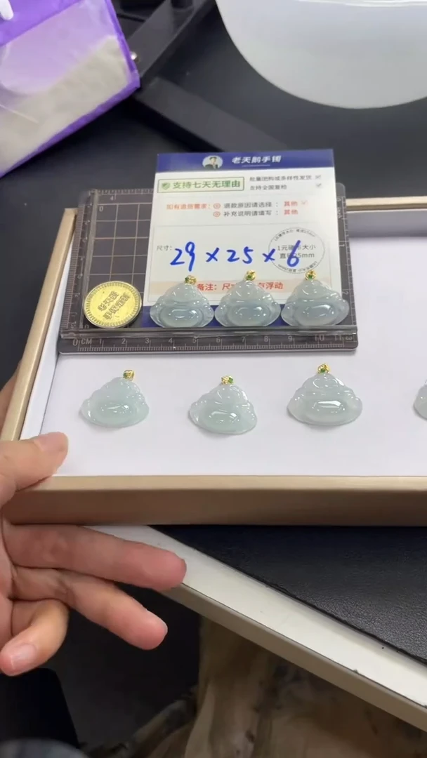 翡翠18K金镶嵌颈饰《白》佛公配绳13/多样性发其一CP