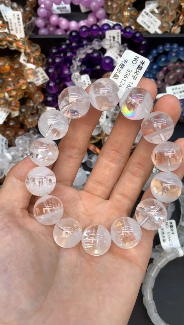 水晶手串未镶嵌5白幽灵16mm