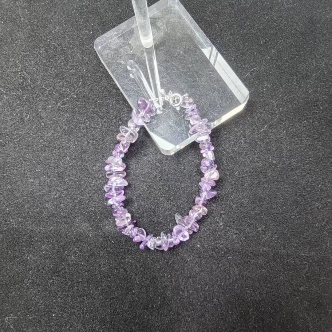 不炒色蜡 梦幻紫薰衣草紫水晶手链  KT24120645
