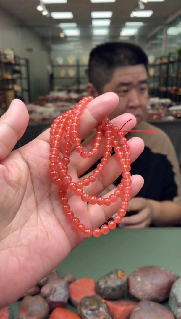 手链未镶嵌南红玛瑙多圈手串一条约5mm+多样性发货